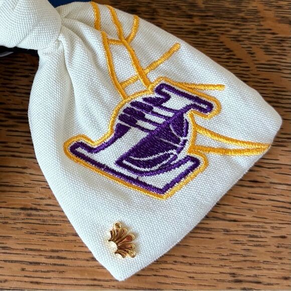 LELE SADOUGHI x LA LAKERS BASKETBALL NBA IVORY CLIP BOW BARRETTE w/BAG FAN NWT main image 11